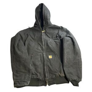 Carhartt Men's Black Hooded J140 Canvas Jacket LT
